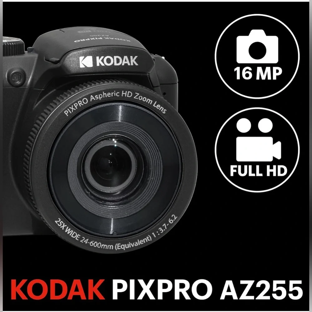 KODAK PIXPRO AZ255-BK 16MP Digital Camera 25X Optical Zoom 24mm Open Box - Picture 4 of 5